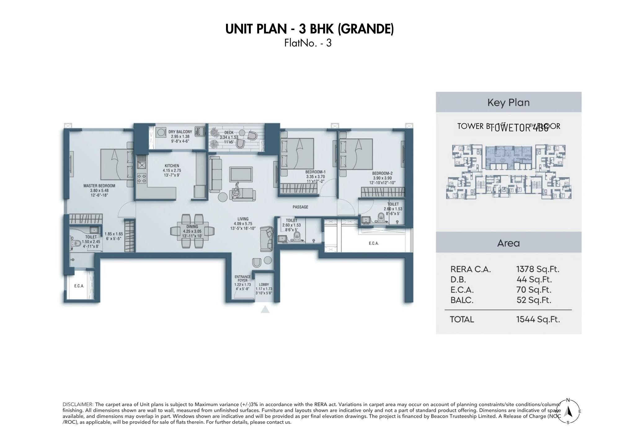 Shapoorji Pallonji One Hills 3 BHK GRANDE Floor Plan Kandivali East